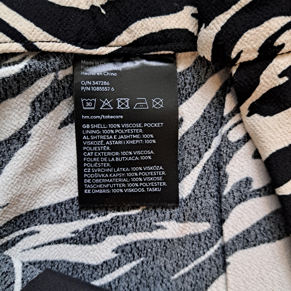 H&M Zebra Print Flare Pants Sz 6 NWOT - Picture 7 of 9